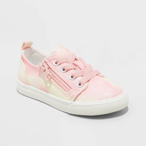Cat & Jack Toddler Girls Luka Tie-Dye Double Zipper Sneakers 87834400 Pink 5T - Picture 7 of 7